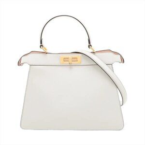 Fendi Peek-a-boo ICU Co., Ltd. Medium Leather 2 Way Handbag Gray 8BN321